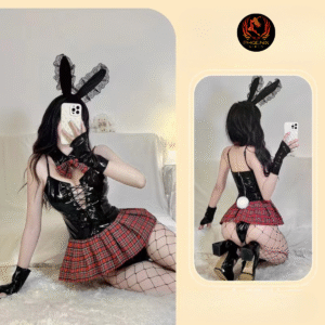 Đồ cosplay nữ hầu gái màu đỏ đen sexy COS04